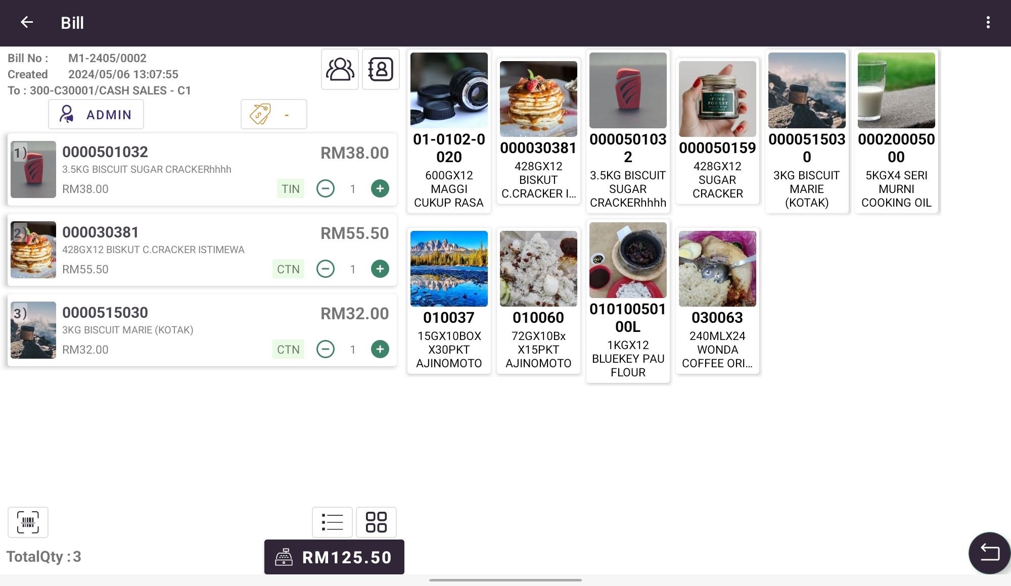 Cashier Page