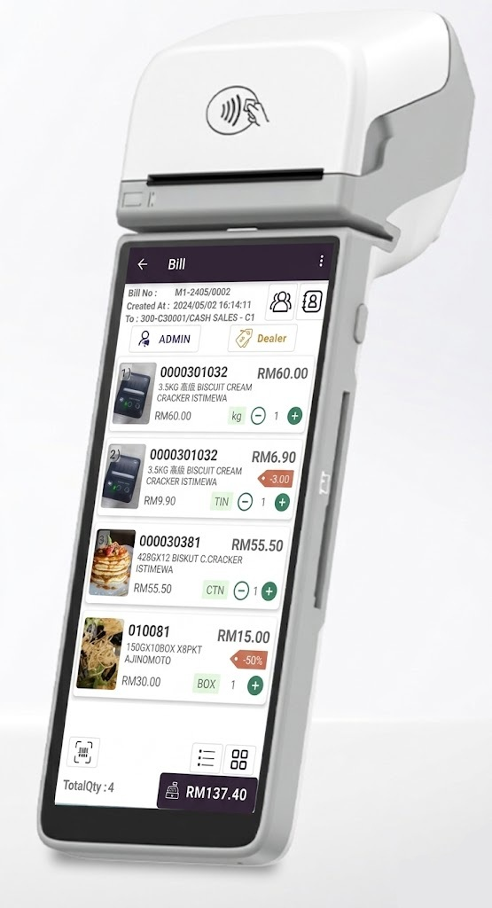 SQL mPOS e-Invoice POS Malaysia mobile checkout screen